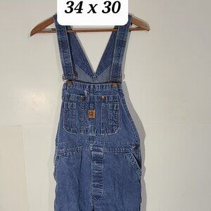 Vtg 80s/90s Big Ben Wrangler Blue Denim Bibbed Overalls Size 34 x 30 Made/USA